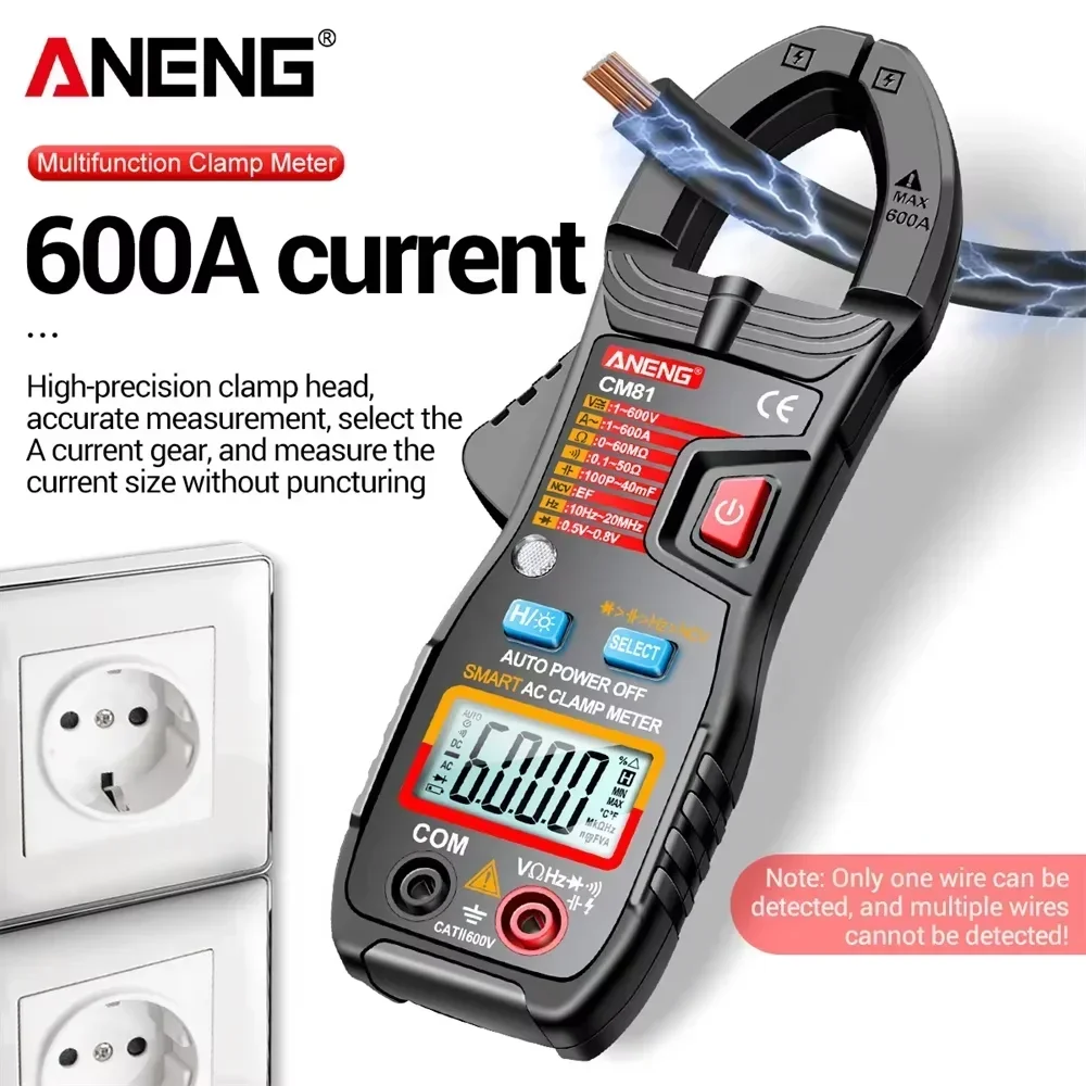 ANENG Clamp Meter Multimeters CM81 600A AC Current CM80 500A AC Current Resistance AC/DC Voltage Diode NCV Non-Contact Tester