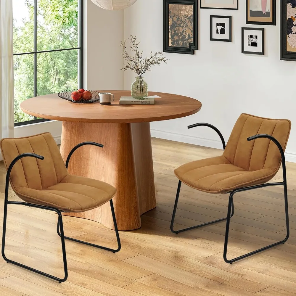 Chairs, Modern Chamois Leather Upholstered Kitchen Dining Room Chairs, Dining Table Chairs for Kitchen Dining