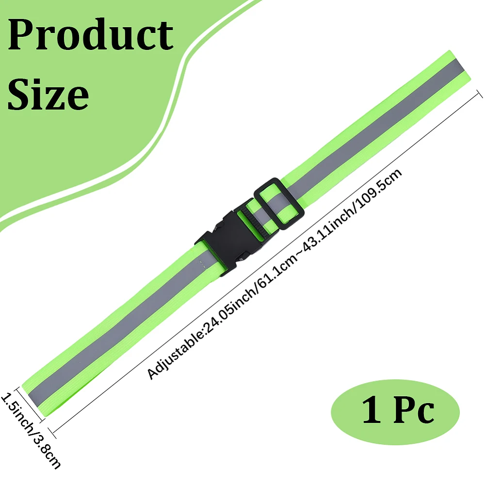 Reflective Running Belt Glow Belt Reflective Running Gear Elastic Lights Safety Strap Band Visibility Night for Running