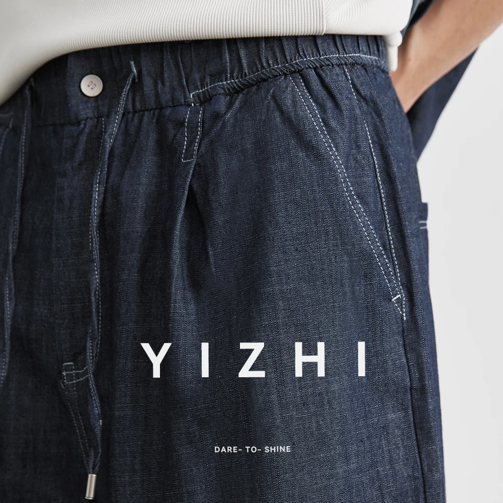 Men's Denim Short Sleeve Shirt Shorts Suit Summer Hot Style Cotton Fabric Lapel Shirt Button Design Fashion Urban Trendy Men