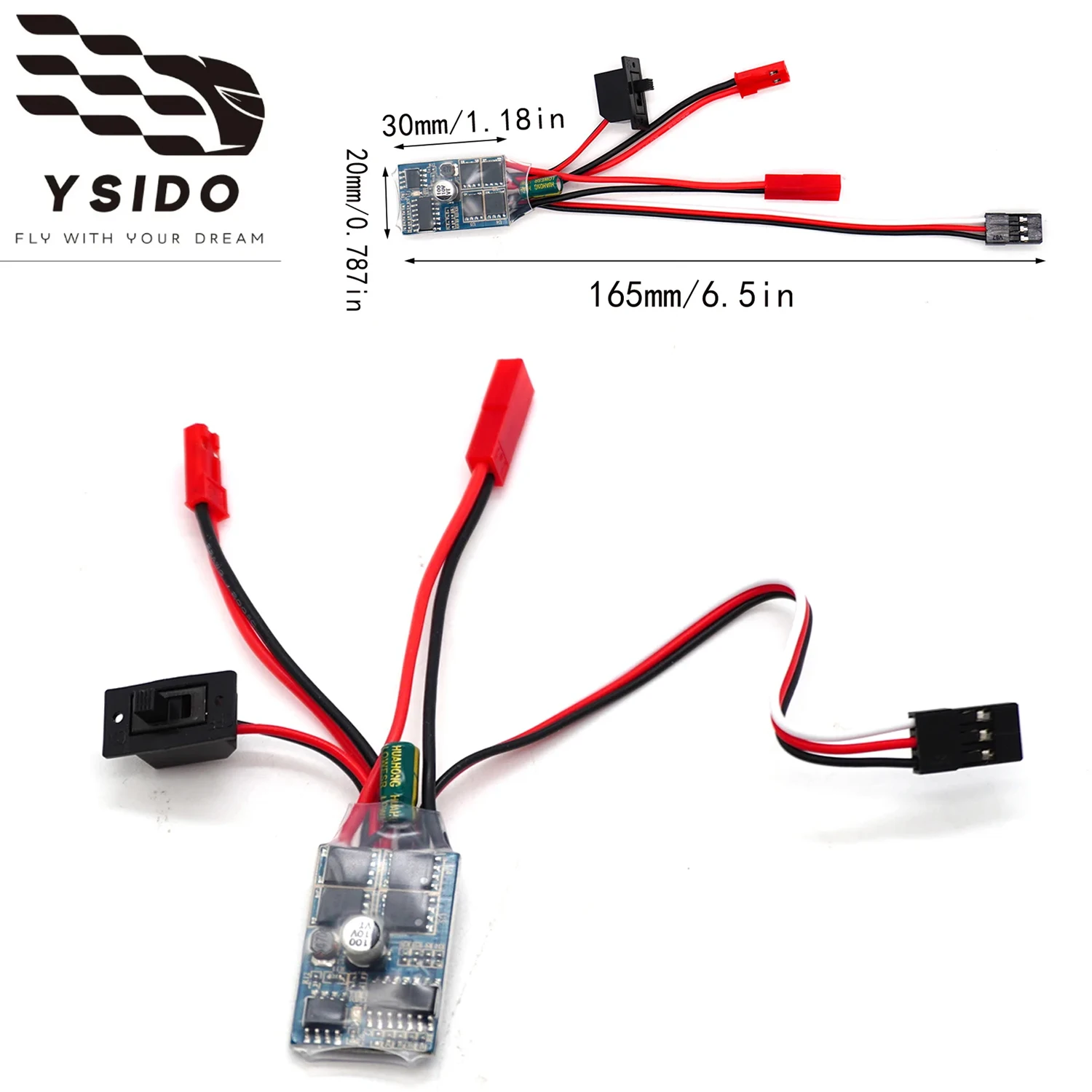 1/16 1/18 1/24 Mini RC Car Boat Tank Quadcopter Parts Micro ESC 20A 30A Brushed ESC Electric Speed Controller w/Brake 2S 4~8V