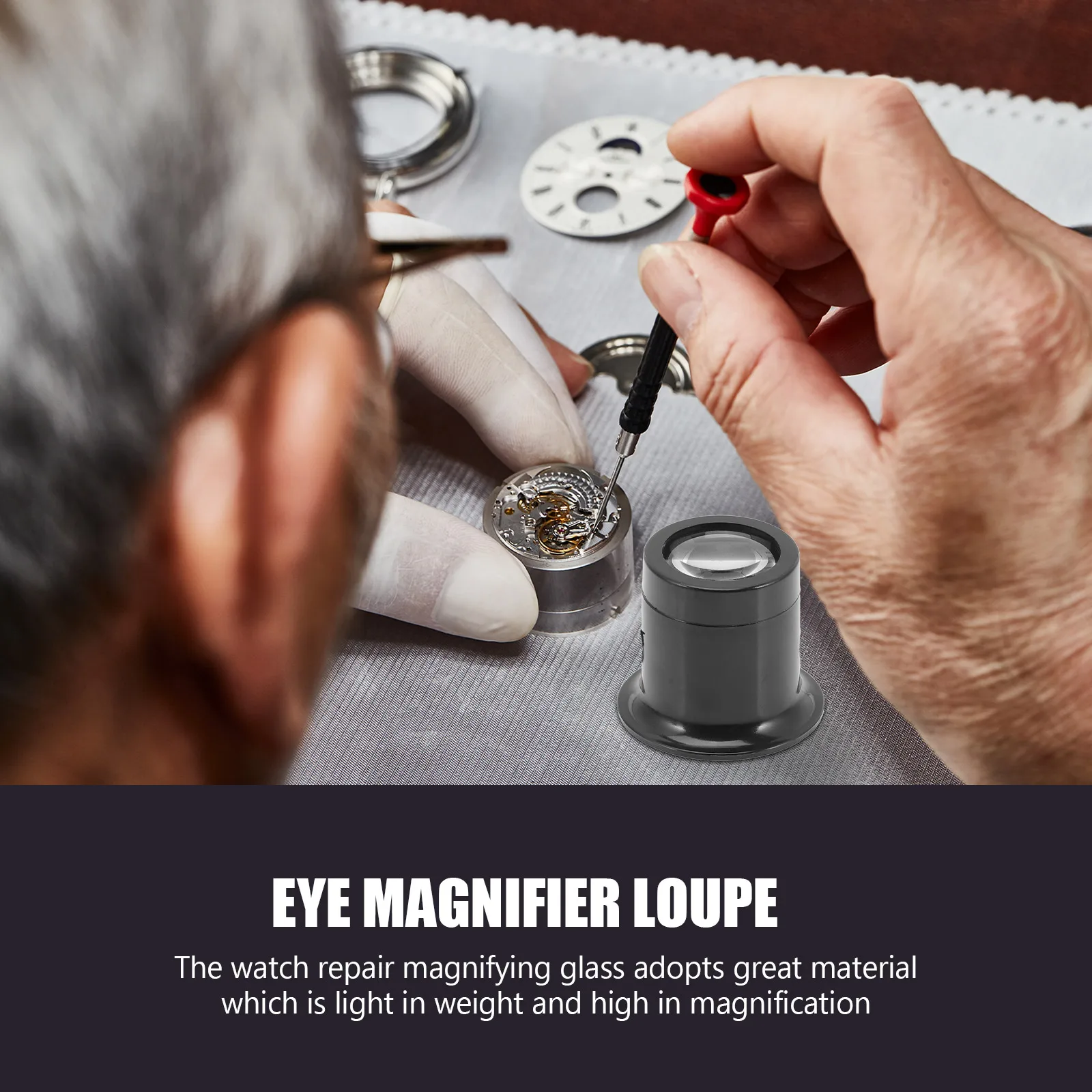 

4 Pcs Watch Repair Magnifying Glass Tools Magnifier Jewellers Loupe Watches Portable Watchmaker Jewelry Jewelers Resin Glasses