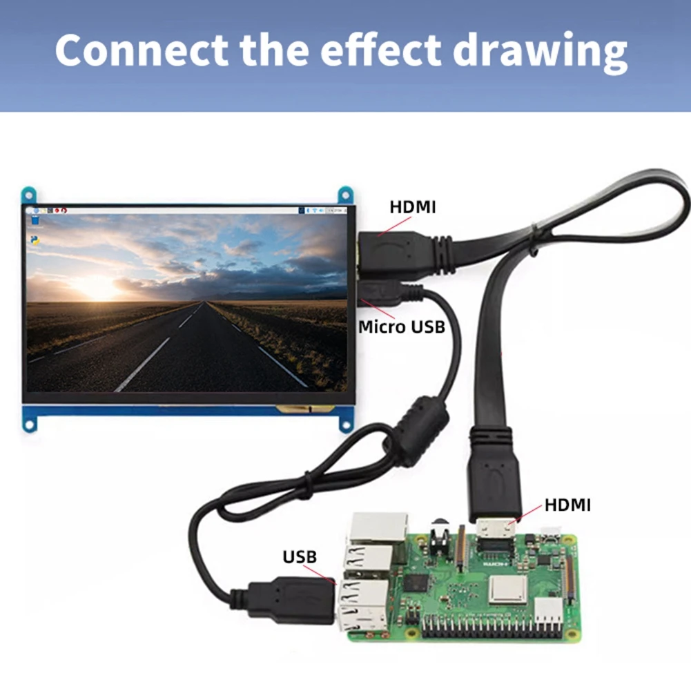 For 5 7 Inch Touch Screen 1024x600 IPS Display with Holder -Compatible Interface Capacitive Monitor