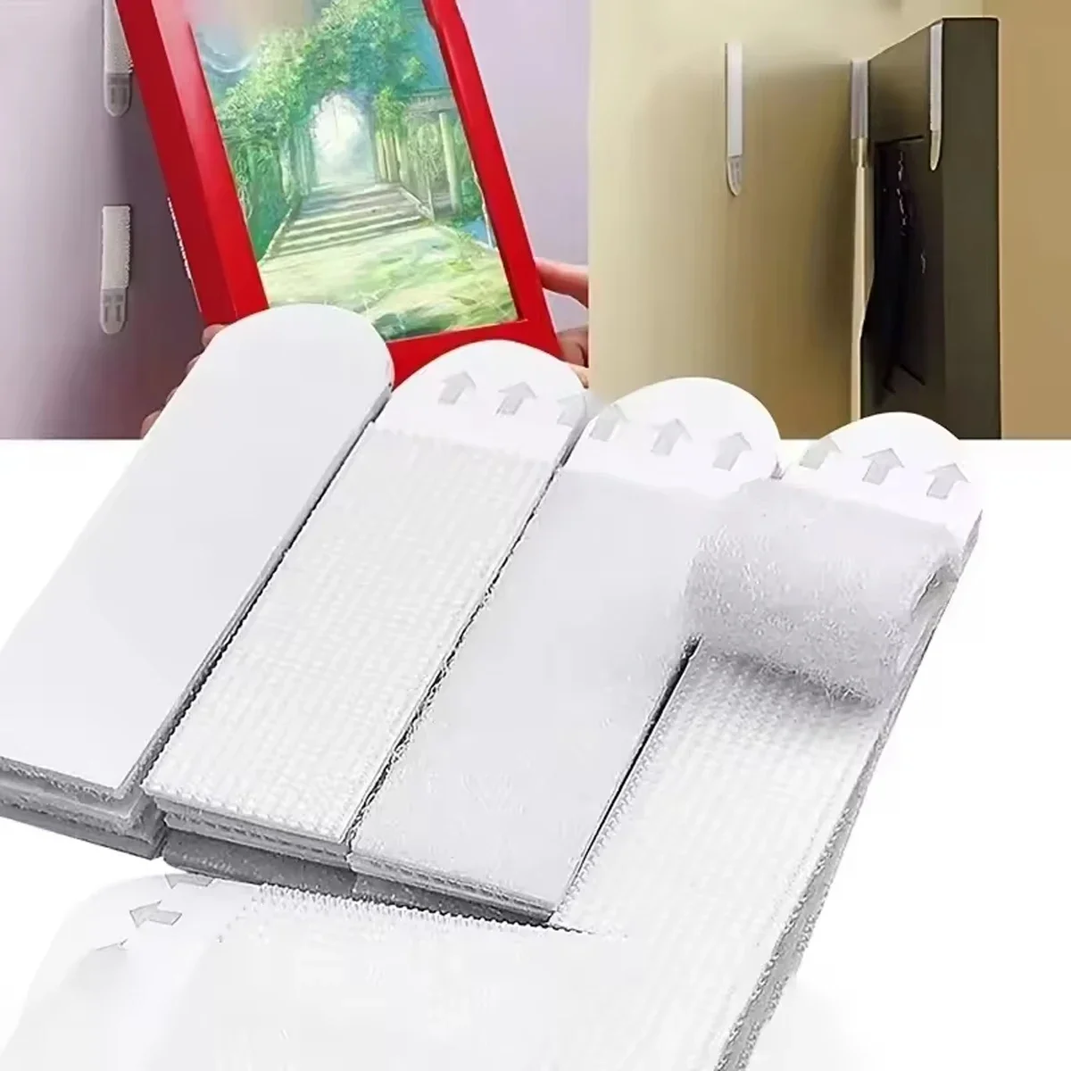 12/24pcs-Traceless and easy to pull adhesive Velcro for fixing photo frames, hanging pictures without leaving any adhesive