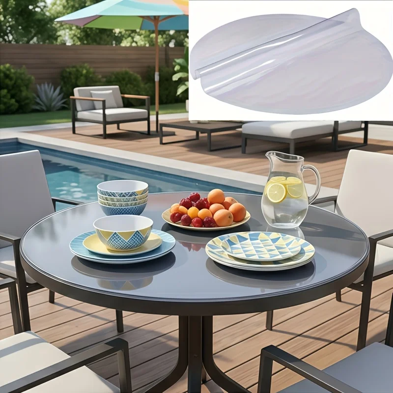 1 Stück 80/110/130 cm transparenter runder Tischschutz, wasserdichte PVC-Tischdecke, ölbeständige Esstischmatte, hitzebeständige Schreibtischabdeckung