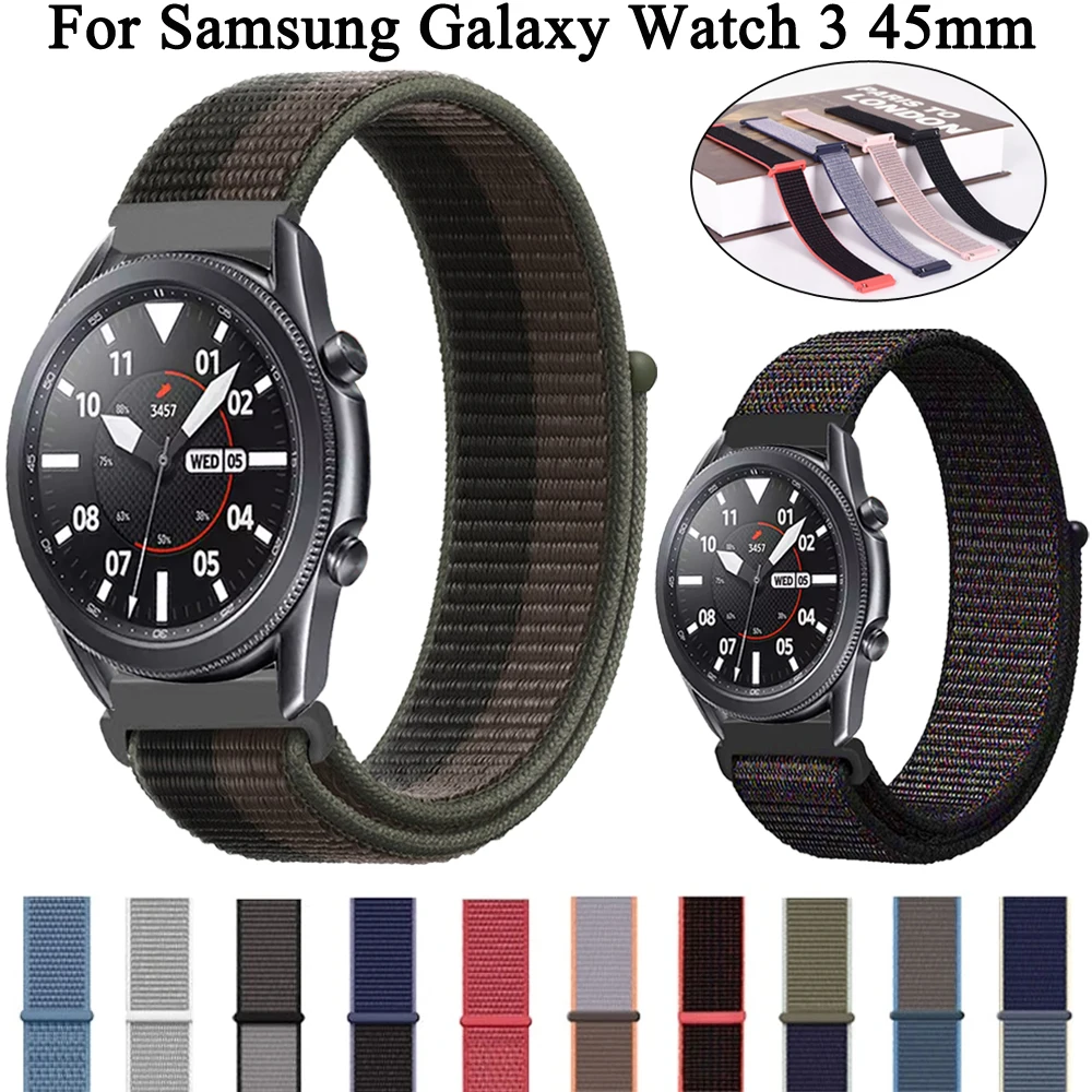 22mm Nylon Loop Band For Samsung Galaxy Watch 3 45mm 46mm Strap For Samsung Gear S3 Classic Frontier Watchband Bracelet Correa