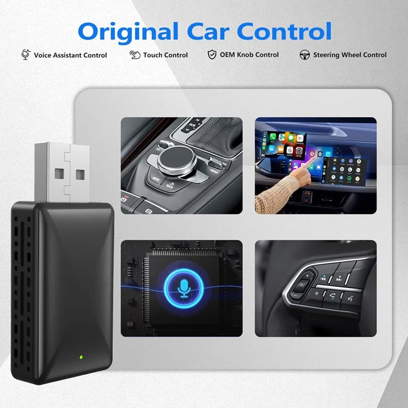 2 In 1 Android Auto Wireless Adapter & Wireless Carplay Adapter Plug&Play Car Dongle Converts Wired To Wireless Carplay