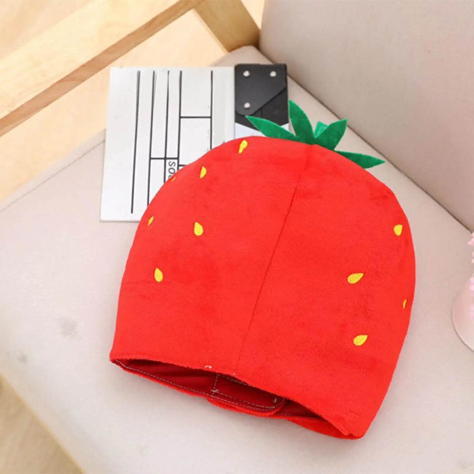 Sombrero de fresa suave, accesorios para fotos de Cosplay, diadema para disfraz para fiesta de Navidad