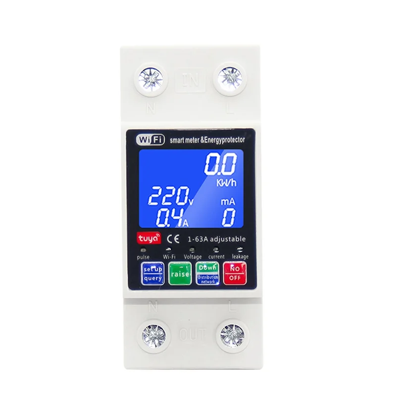 

【Шоппер-Улюбимый!】Smart Life PV Интеллектуальный автоматический выключатель Tuya Реле напряжения 220 В Wi-Fi Защита от утечки тока Автоматический MCB S