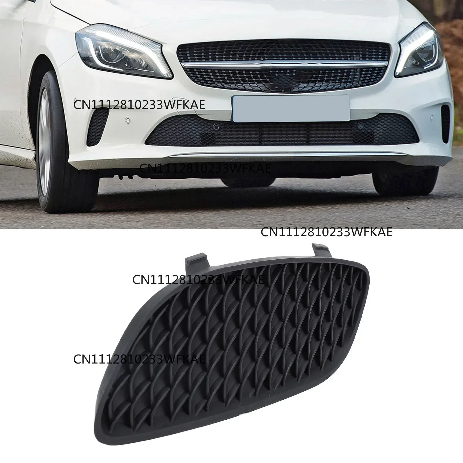 1Pc Car Front Bumper Grille Cover Stylish Look Insert Grille Bezel Cover for Mercedes-Benz A-Class W176 2016-2018