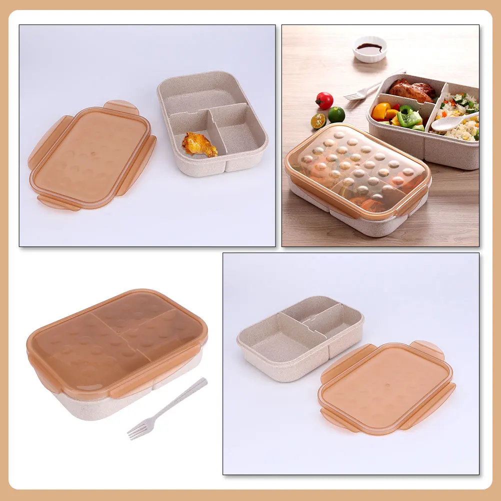

1 set Plastic Bento Box Lightweight Portable Lunch Container For School Office Outdoor Sealed Food Storage Case Fruit Salad