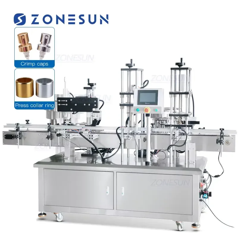 Hot 2026 ZS-YG11U Automatic Perfume Spray Cap Collaring Perfume Bottle Crimping and Capping Machine