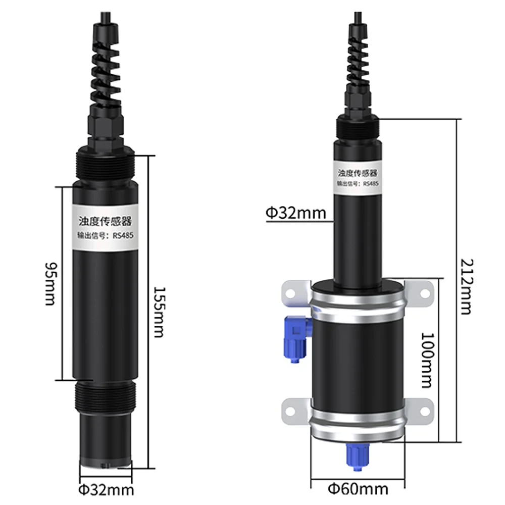 2M Input Water Turbidity Sensor Suspended Sewage Sludge Concentration Monitor Circulation Turbidity Analyzer Online Detector