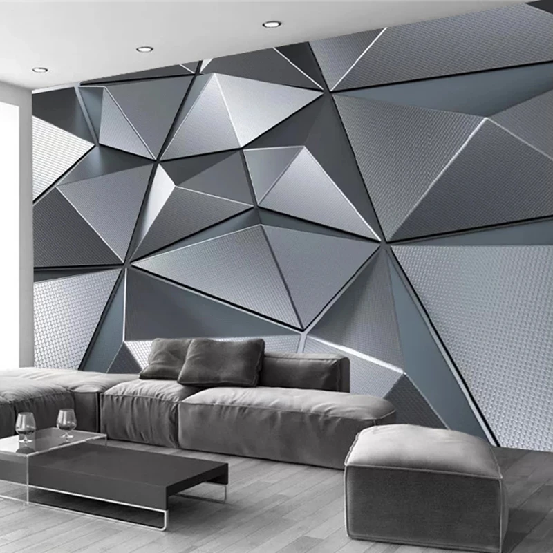 Custom Photo Wallpaper 3D Geometric Metal Mural Bedroom Creative Art Living room sofa TV background wall restaurant wall fabric