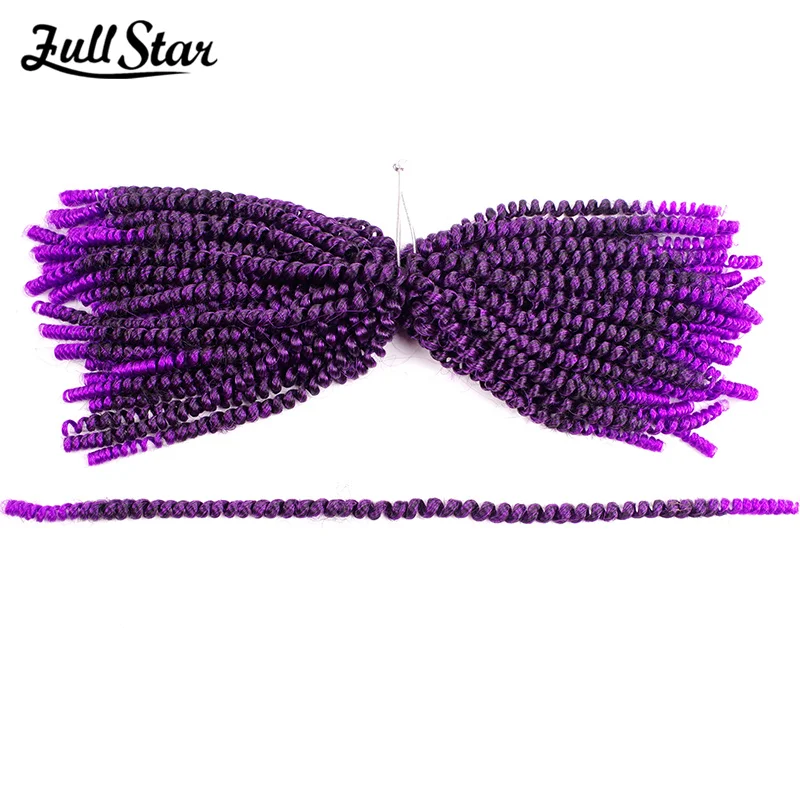 Full Star ถักโครเชต์ Braids Ombre ฤดูใบไม้ผลิ Twist ผม Passion Twist 8 "Twist Crochet Hair Extensions 30roots Bomb Twist