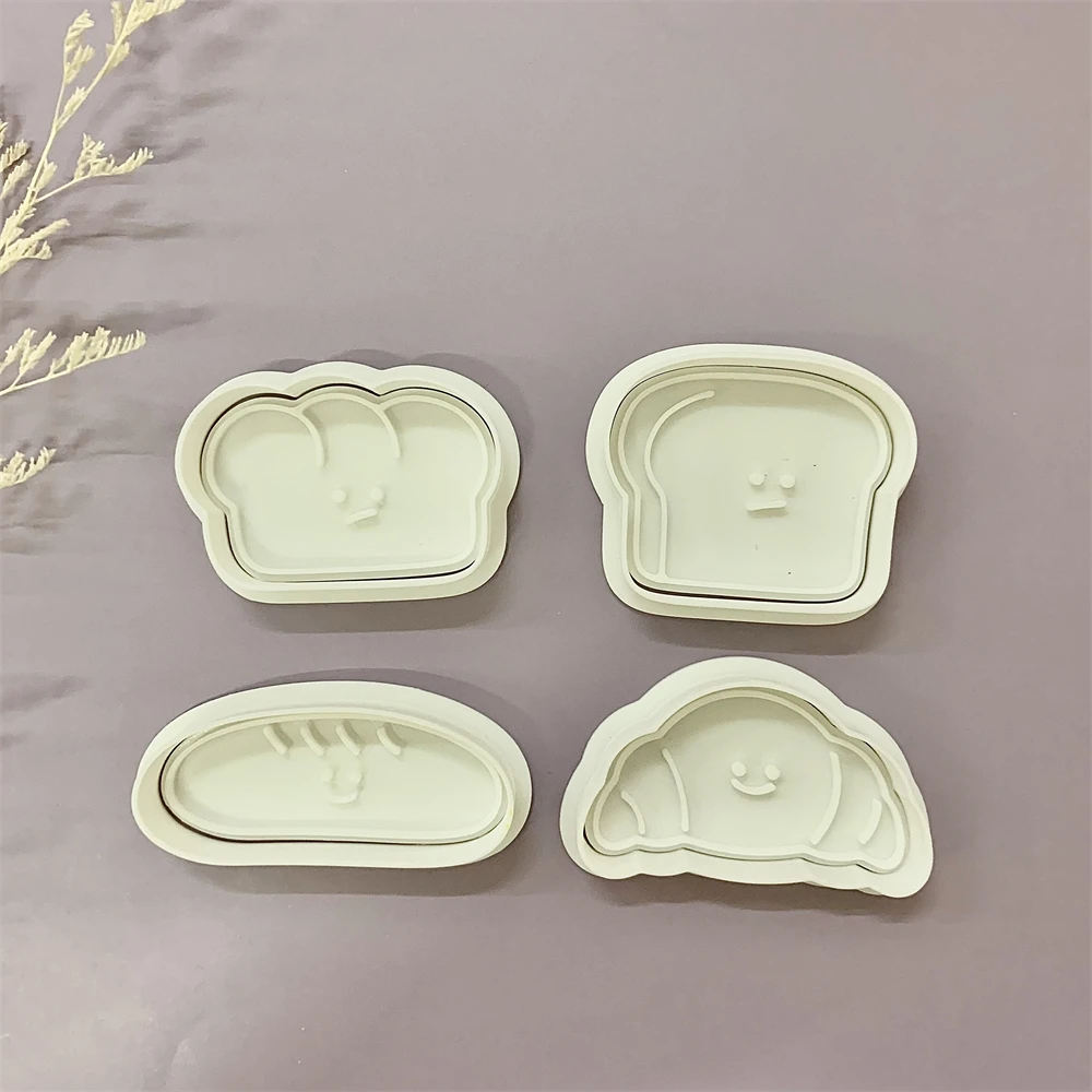 Bear Bread Expression Cookie Cutters 3D Plastic Biscuit Mold Cookie Stamp DIY Fondant Cake Mould Kitchen Baking Pastry Bakeware