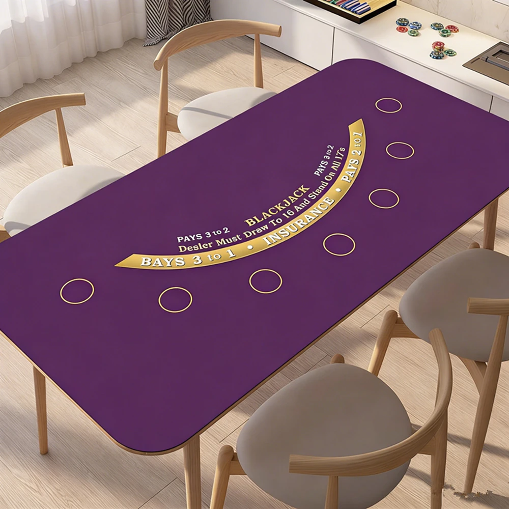 

Rubber Casino Professional Blackjack Card Game Table Mat Poker Table Anti-Slip Tablecloth Poker Mat Texas Hold'em Tablecloth