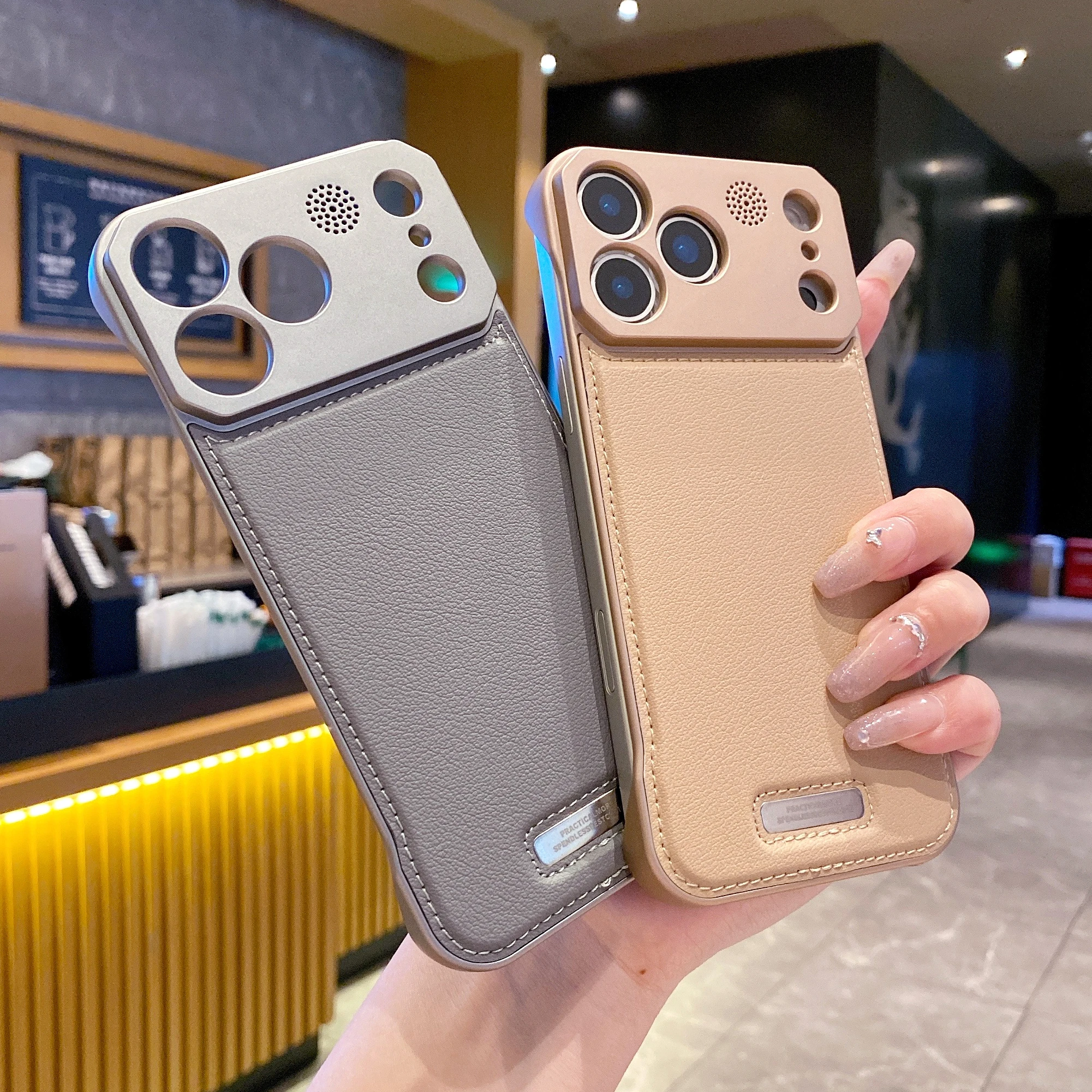 For Magsafe Leather Borderless Aroma Cooling Case For iPhone 17 16 15 14 13 12 11 Pro Max Plus 17 Air 16E Magnetic Back Cover