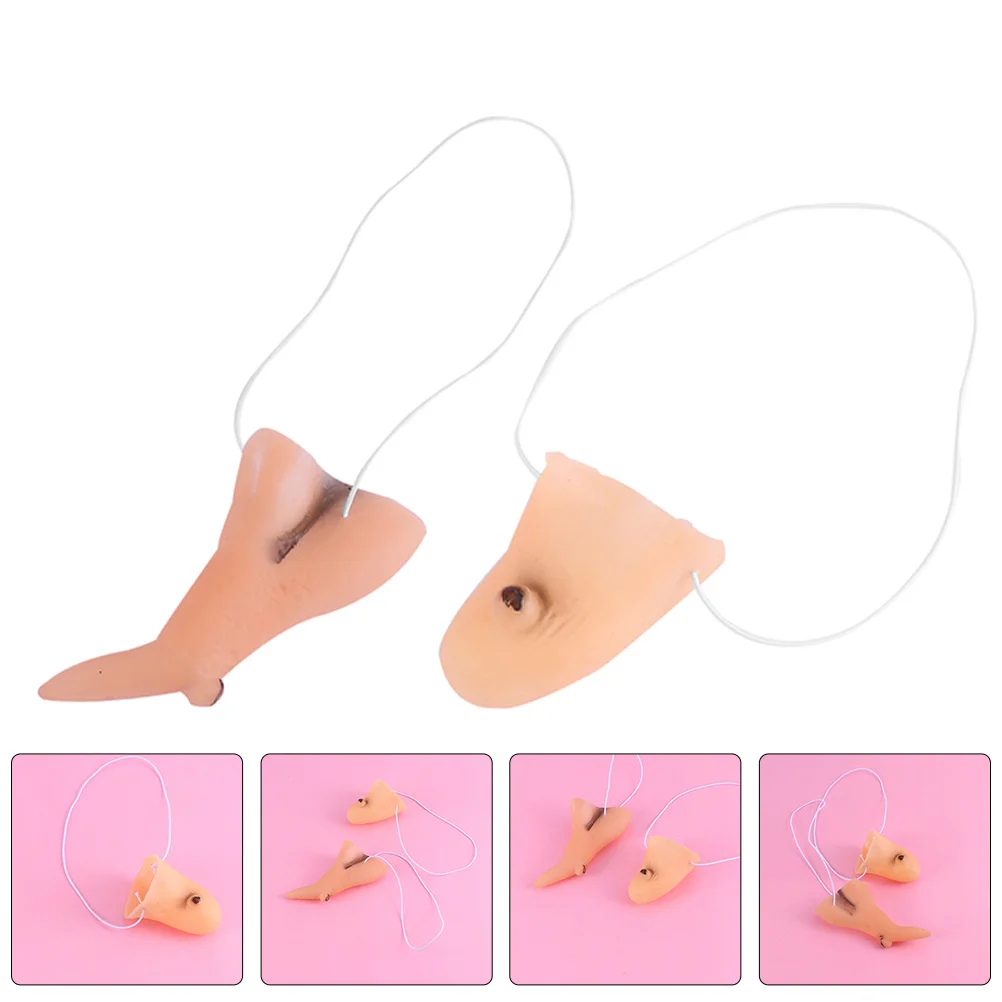 

1Set Witch Nose Chin Set Long Fake Nose for Halloween Cosplay Vinyl Durable Fake Chin Prop Party Costume Supplies