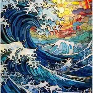 300-1000 ชิ้นกระดาษปริศนากระจกสีคลื่นใหญ่ชุดปริศนาจิ๊กซอว์คุณภาพสูงครอบครัวสนุกกิจกรรมของขวัญที่สมบูรณ์แบบ