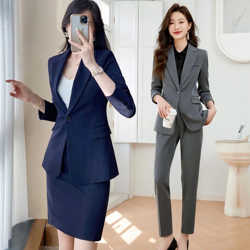 High-End Business Suit Women's Business Suit Temperament Goddess Style Two-Piece Dress High-End Hotel Front Stage Work Wear Clot