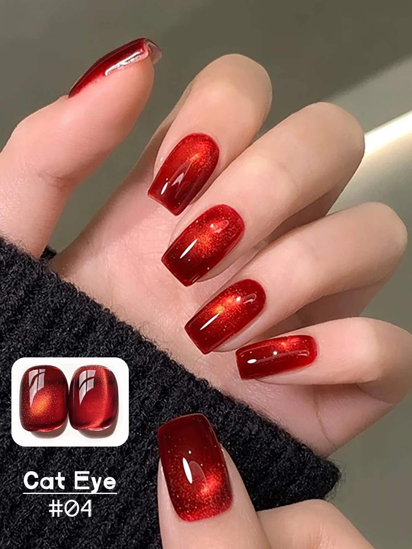 

1 шт. TC 2025 Flash Cherry Wine Red Прозрачная стеклянная бусина для дизайна ногтей Красный Прозрачный полунебо Котячий глаз Красный гель-лак для ногтей «кошачий глаз»