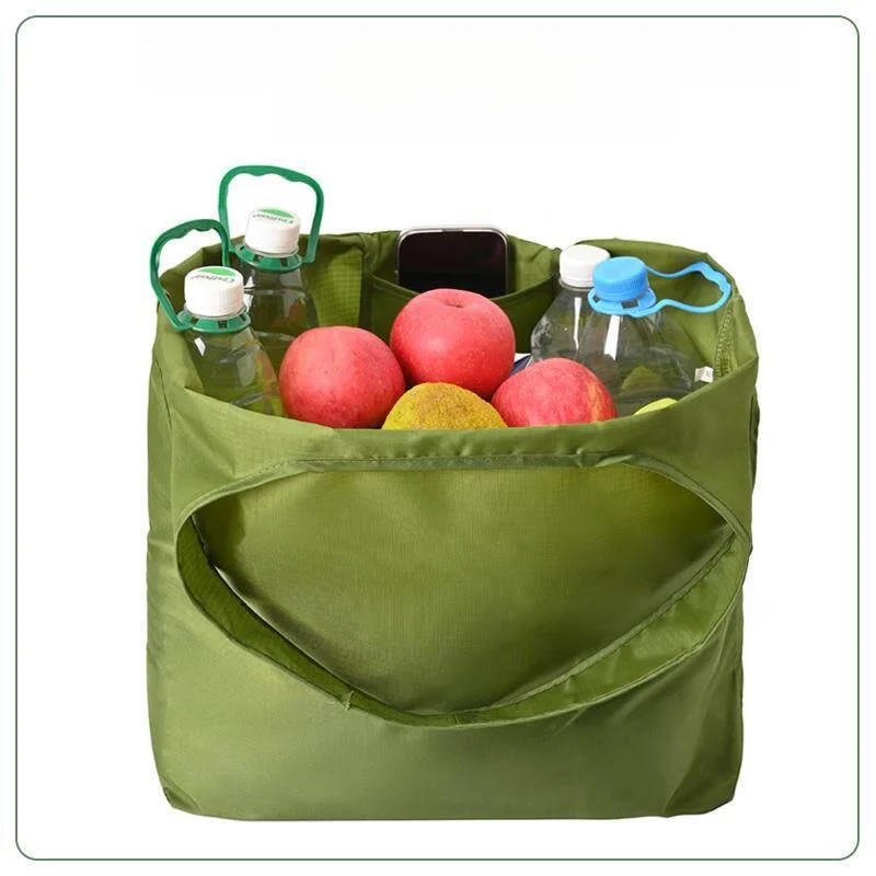 Portable Foldable Canvas Storage Bag Convenient Handheld Large Capacity Vegetable Buying Bag Durable Shopping Tote Bag