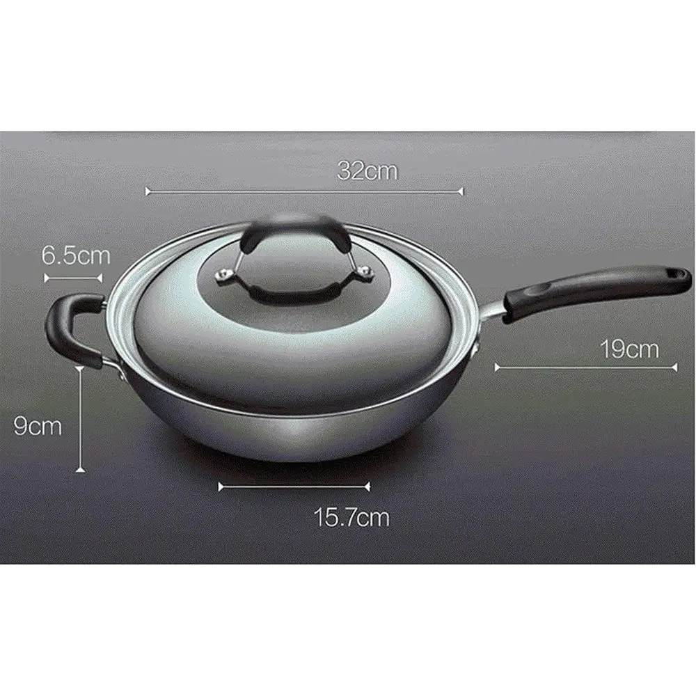 Nonstick Induction-Ready Wok with Lid and Flat Bottom