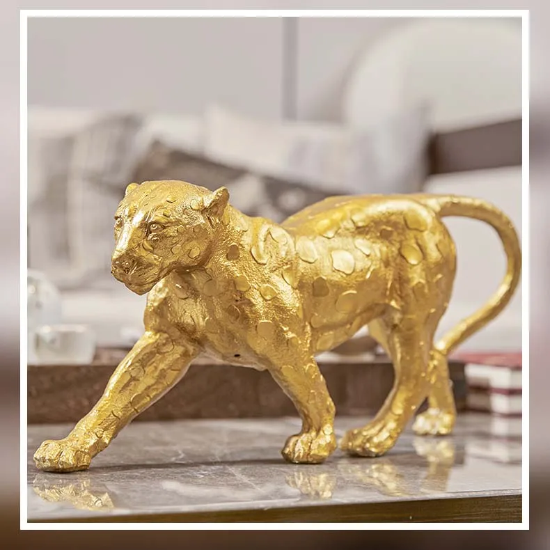 40CM Large  Home store Company SHOP talisman Bring wealth money GOOD LUCK leopard Cheetah business decor ART FENG SHUI Statue