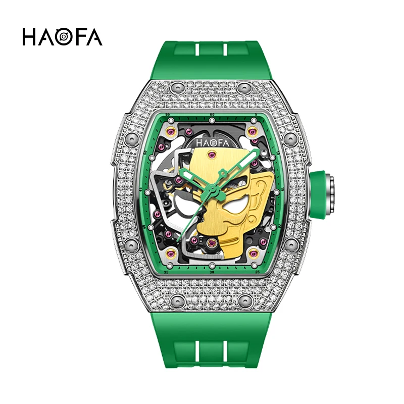 Haofa SANXINGDUI Dial Luxury  Automatic Watches for Men Diamond Bezel Mechanical Mens Watch Waterproof  Luminous Casual 1969S