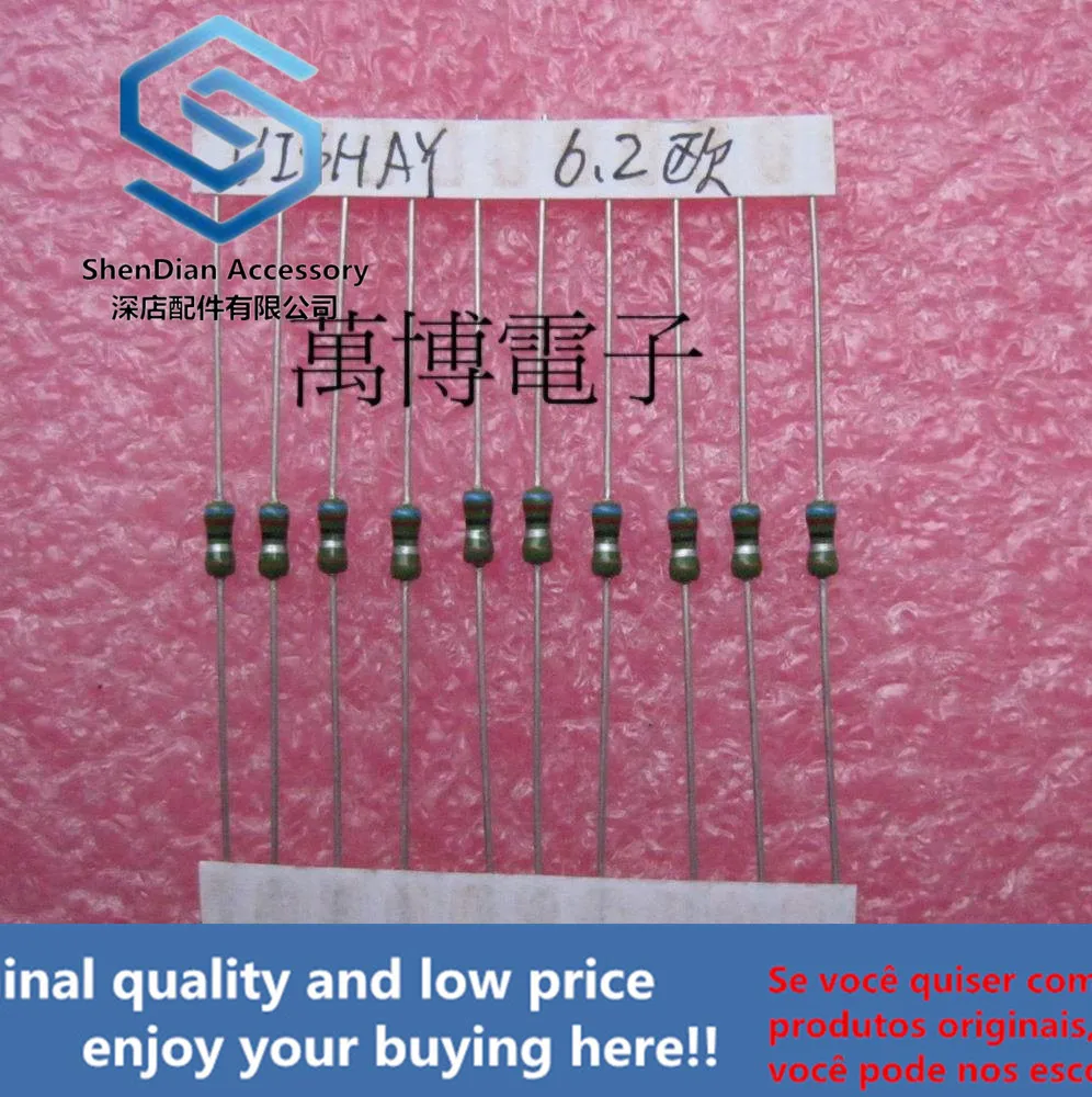 10pcs only orginal new can resistance 1/4W 0.25W 6.2 ohm 6.2R
