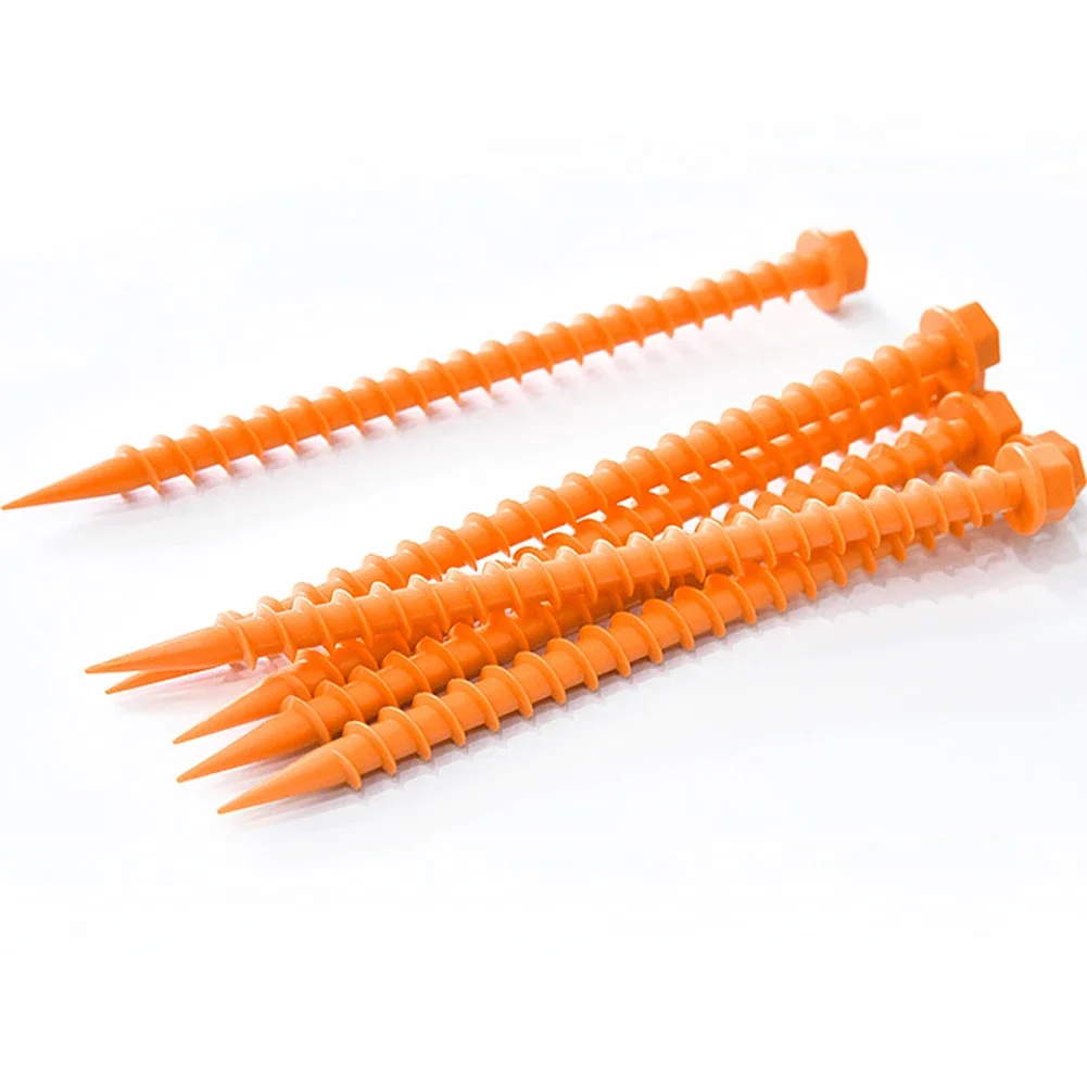 Clavijas para tienda de campaña con picos de tierra, longitud para senderismo, montañismo, exterior, paso de plástico PP, plástico, 10 Uds.,