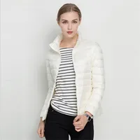 Johnature 2026 New Women Coat Autumn Winter White Duck Down Jacket Solid Colors Warm Slim Zipper Fashion Light Down Coat 5