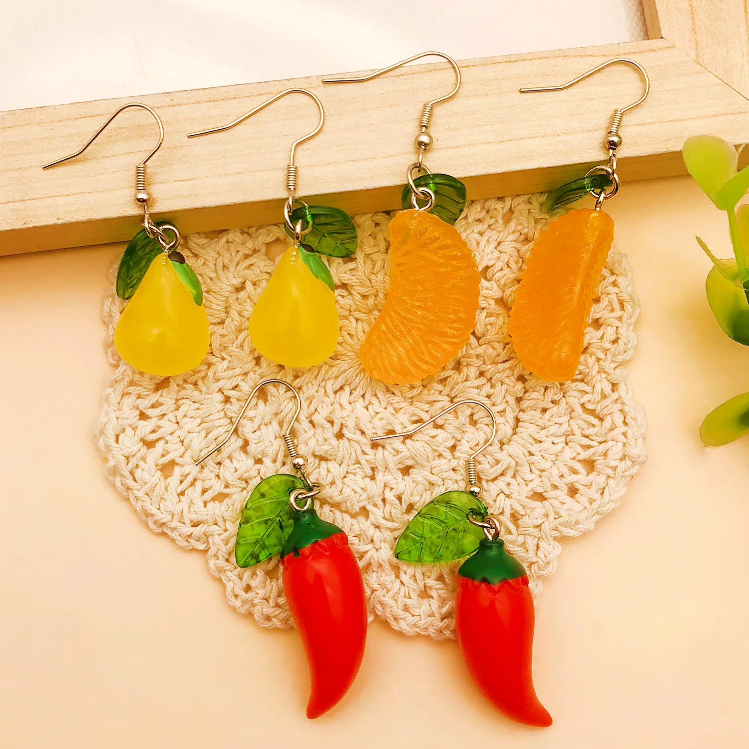 1Pair Fashion Cute Imitation Orange Earrings Creative Funny Fruit Studs Earring For Girls Summer All-match Ear Jewelry Gift