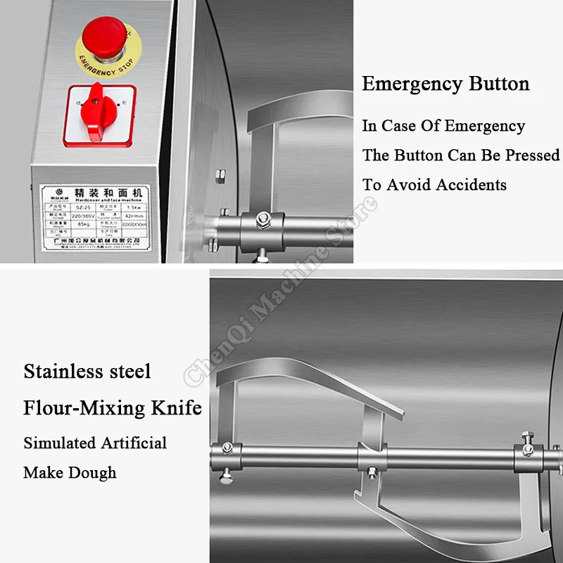 خلاط العجين الكهربائي آلة تقليب المعكرونة 15 كجم خلاط طعام أوتوماتيكي تجاري صنع الخبز الدقيق حامل العجن عن طريق البحر