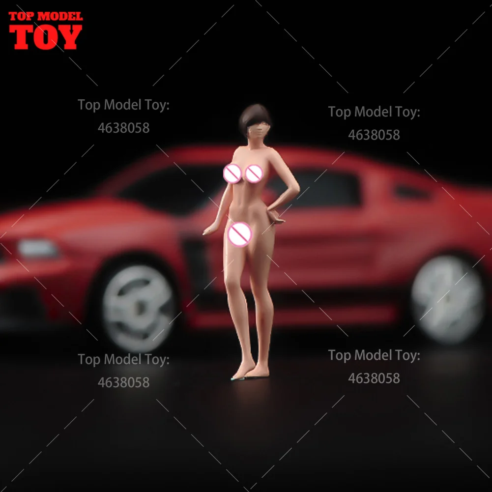 Painted Miniatures 1/64 1/43 1/87 Short Hair Beauty Naked Girl Female Scene Figure Dolls Unpainted Model For Cars Vehicles