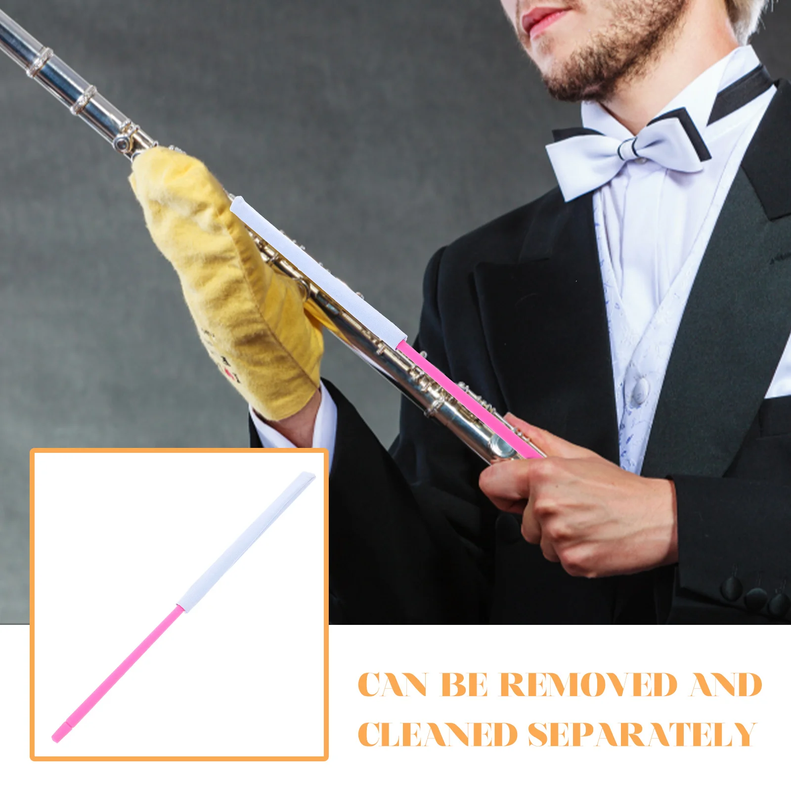 

Flute Cleaning Stick Durable Supplies Pink Home Clarinet Rod Easy Reliable Compact Practical Clean Rod Accessories