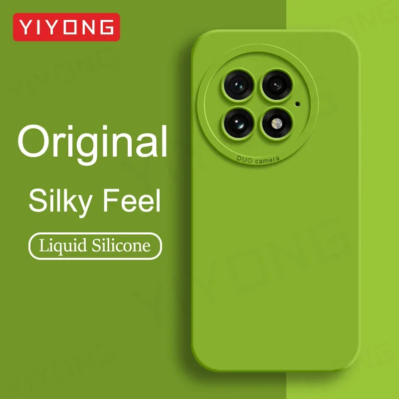 Für OnePlus13 Fall YIYONG Seidige Gefühl Flüssigkeit Silikon Soft Cover Für OnePlus 13 13R 13T One Plus 12 12R 11 OnePlus12 Telefon Fällen