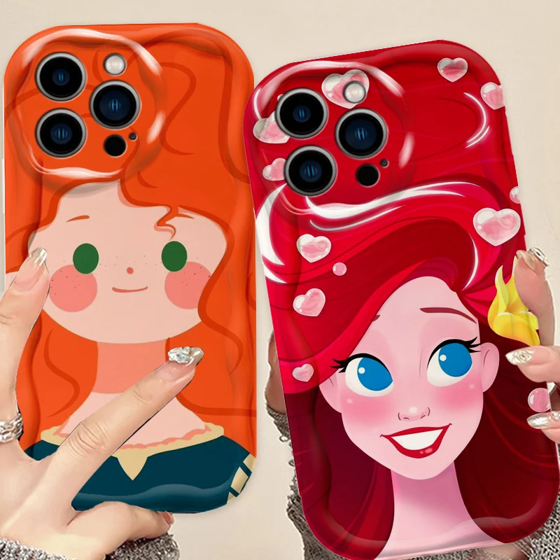 

Disney Cartoon Princess Girl For Apple iPhone 15 14 13 12 11 XS XR X Pro Max Plus Wave Oil TPU Phone Case