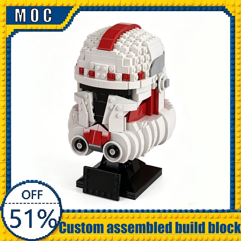 

816 PCS Trooper Helmet Series Customization Style Display Building Blocks Model DIY Assembly Educational Toy Gift For Collectors