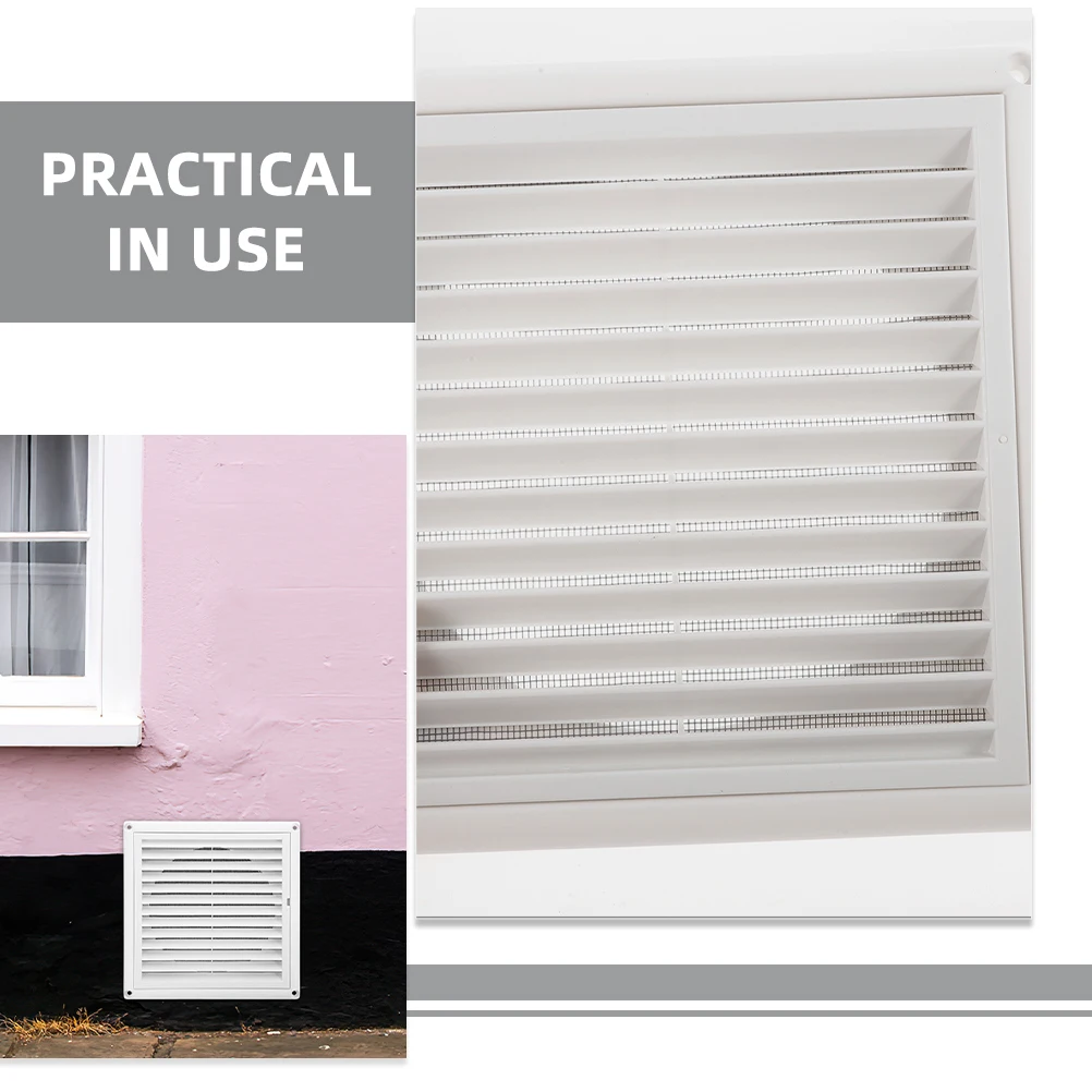 

1pcs Ventilation Air Intake Exhaust Cover Plastic White Wall Hood for Bathroom Adjustable Louvers Insect Air
