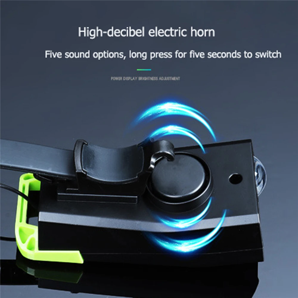 1 قطعة ضوء دراجة الجبهة Led 2000mAH دراجة العلوي غلاف من الألومنيوم مصباح الدراجة القابلة لإعادة الشحن مع القرن