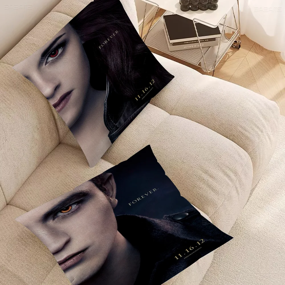 Movie Twilight Pillow Covers Cartoon Sofa Decorative Home Double-sided Printing Short Plush Cute Cushion Cover