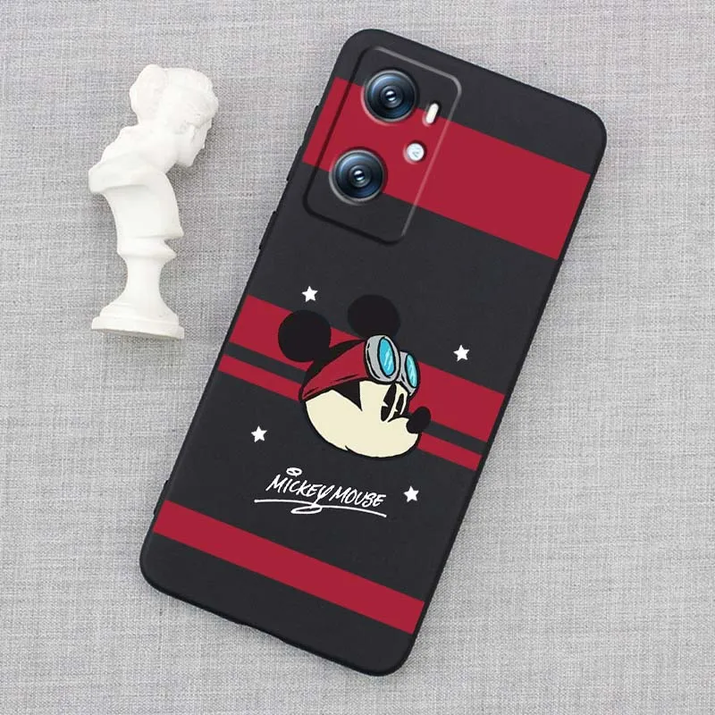 حافظة هاتف ديزني ميكي ماوس لهاتف OPPO رينو 7 A96 A40 A58 5 6 Realme GT A74 A78 Neo2 A74 A78 Find X5 X3 X7 X8 أسود