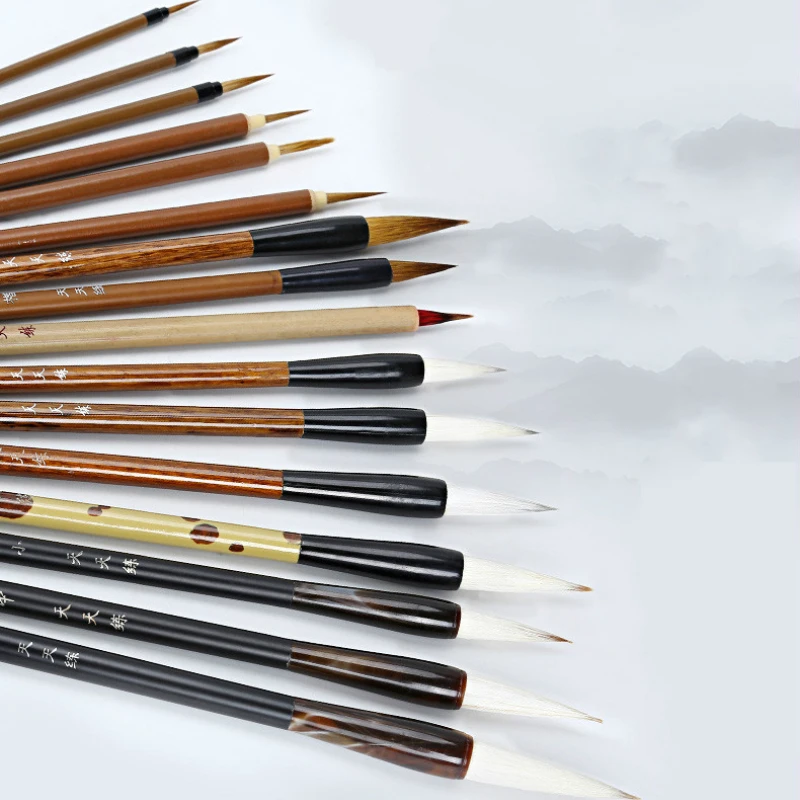 

Chinese Painting Brush Set Woolen Hair Wolf Hair Multiple Hair Chinese Calligraphy Brush Chinese Painting Line Drawing Brush Pen