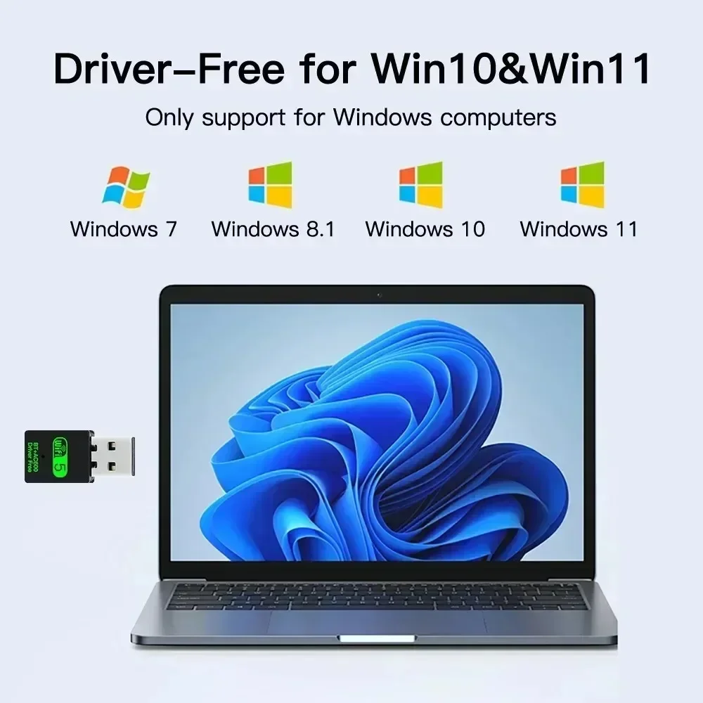 Adaptador USB WiFi Bluetooth 600Mbps banda Dual 2,4G 5GHz USB Wi-Fi 5 red receptor Wlan inalámbrico Dongle controlador GRATIS