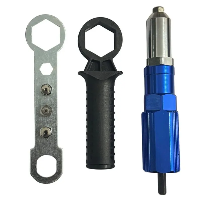 A96K-Drill Adapter Power Tool Accessories Electric Rivet Gun DIY Riveting Tool Cordless Drill Attachment Power Tool Accessory