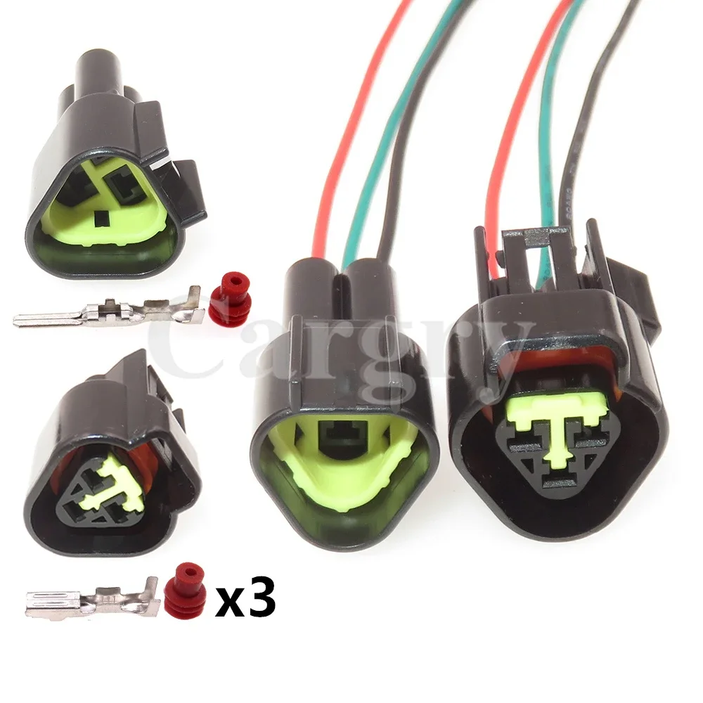 

1 Set 3P FW-C-3M-B FW-C-3F-B AC Assembly Automobile Male Female Docking Cable Connector Car Plastic Housing Waterproof Socket
