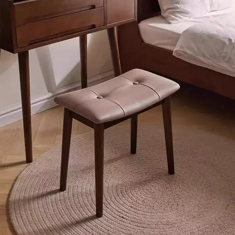 

Modern Solid wood saddle stool household makeup stool bedroom dresser stool