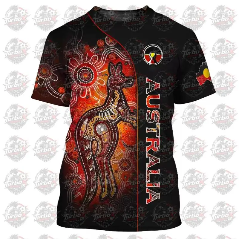 2026 Full Print Australia Aboriginal Symbol Indigenous T Shirt For Men Summer Short Sleeve Plus Size Australian T Shirt Tops